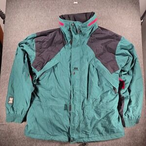Vintage Helly Hansen Helly-Tech Jacket Mens XL Green Thinsulate Insulated Gorp